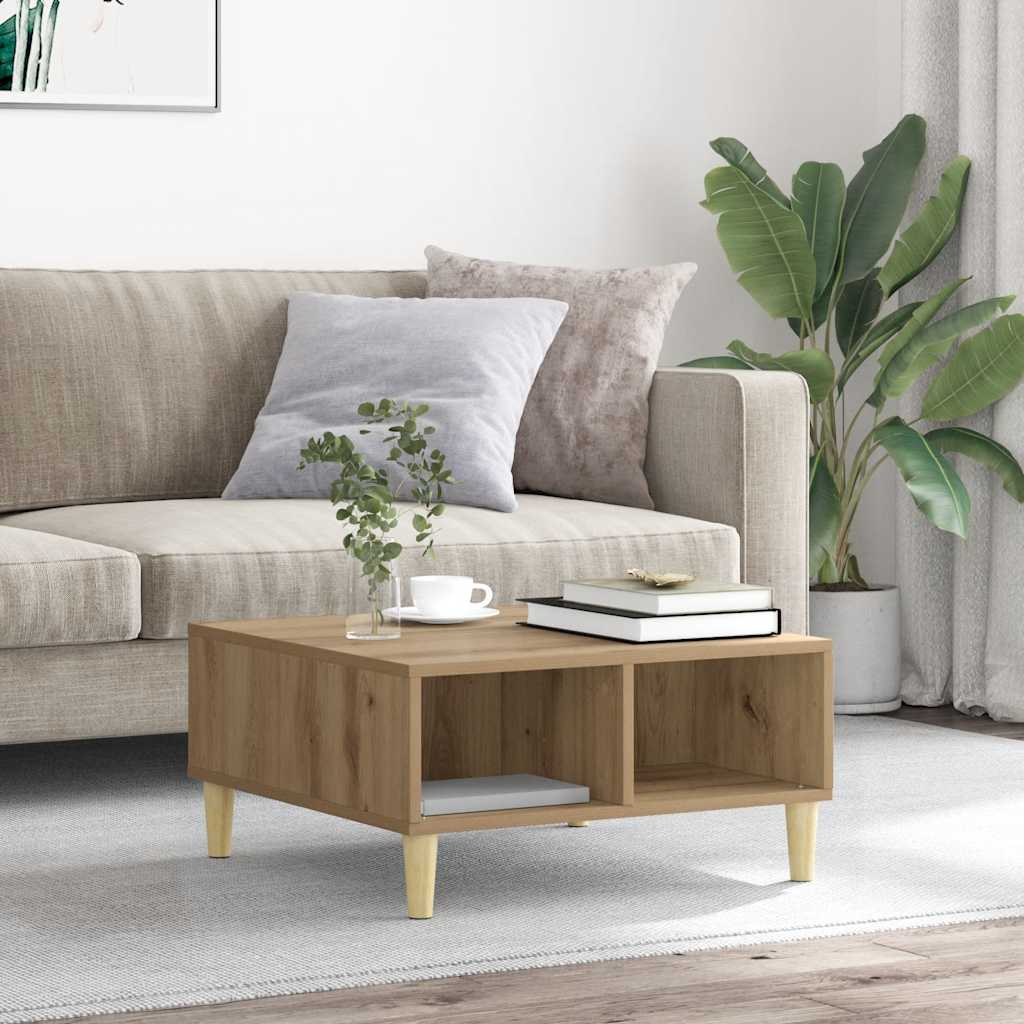 vidaXL Coffee Table Artisan Oak 60x60x30 cm Engineered Wood