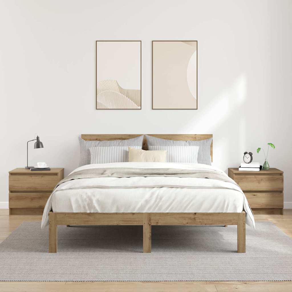 vidaXL Bedside Cabinets 2 pcs Artisan Oak 50x40x43.5 cm Engineered Wood