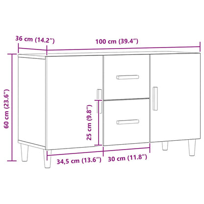 vidaXL Sideboard Artisan Oak 100x36x60 cm Engineered Wood