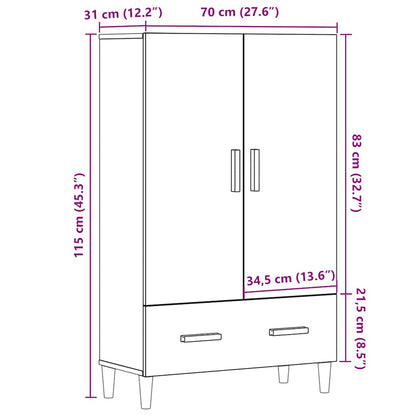 vidaXL Highboard Old Wood 70x31x115 cm Engineered Wood