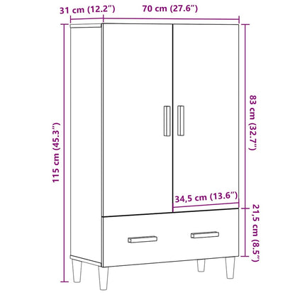 vidaXL Highboard Artisan Oak 70x31x115 cm Engineered Wood