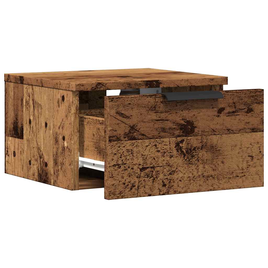 vidaXL Wall-mounted Bedside Cabinet Old Wood 34x30x20 cm