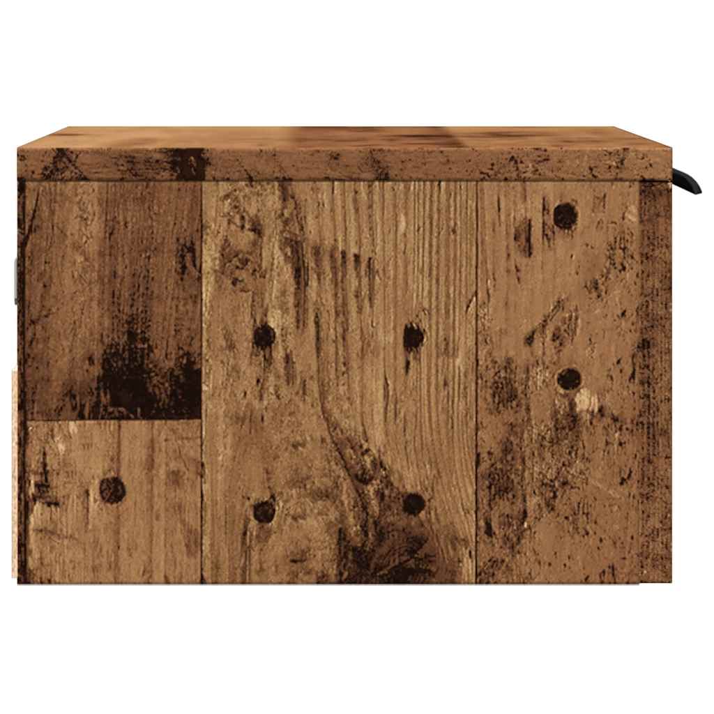 vidaXL Wall-mounted Bedside Cabinet Old Wood 34x30x20 cm