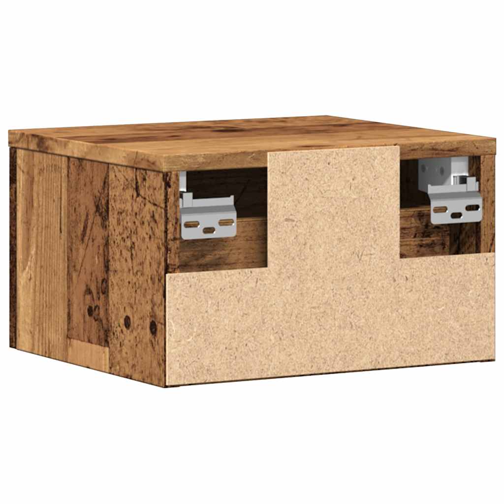 vidaXL Wall-mounted Bedside Cabinet Old Wood 34x30x20 cm