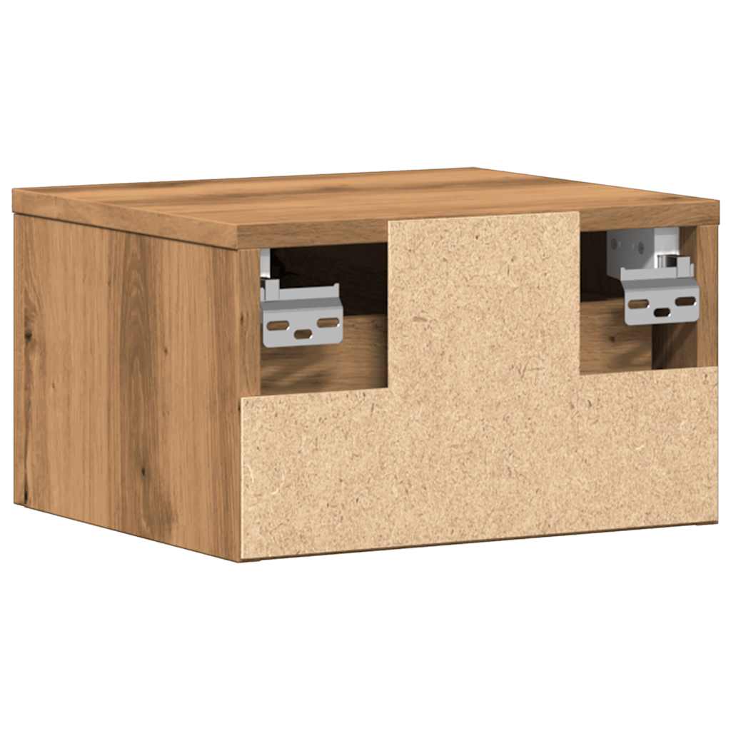 vidaXL Wall-mounted Bedside Cabinet Artisan Oak 34x30x20 cm