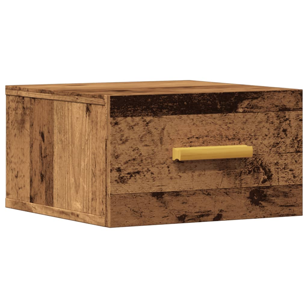 vidaXL Wall-mounted Bedside Cabinet Old Wood 35x35x20 cm
