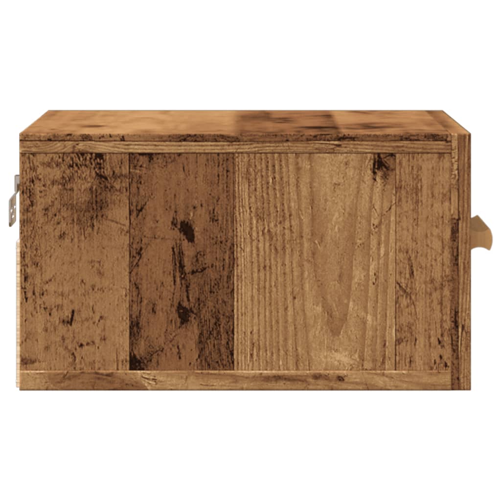 vidaXL Wall-mounted Bedside Cabinet Old Wood 35x35x20 cm