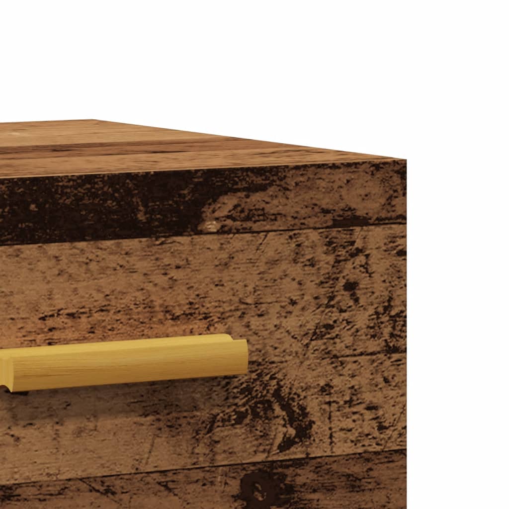 vidaXL Wall-mounted Bedside Cabinet Old Wood 35x35x20 cm