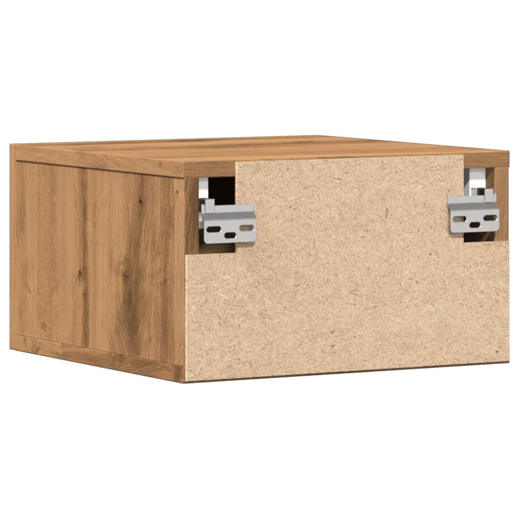 vidaXL Wall-mounted Bedside Cabinet Artisan Oak 35x35x20 cm