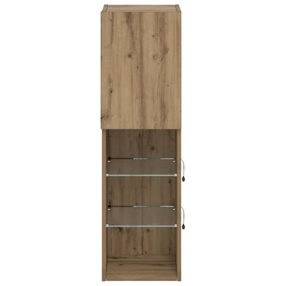 vidaXL TV Cabinet with LED Lights Artisian Oak 30.5x30x102 cm