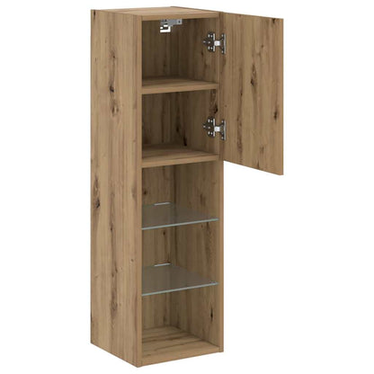 vidaXL TV Cabinet with LED Lights Artisian Oak 30.5x30x102 cm