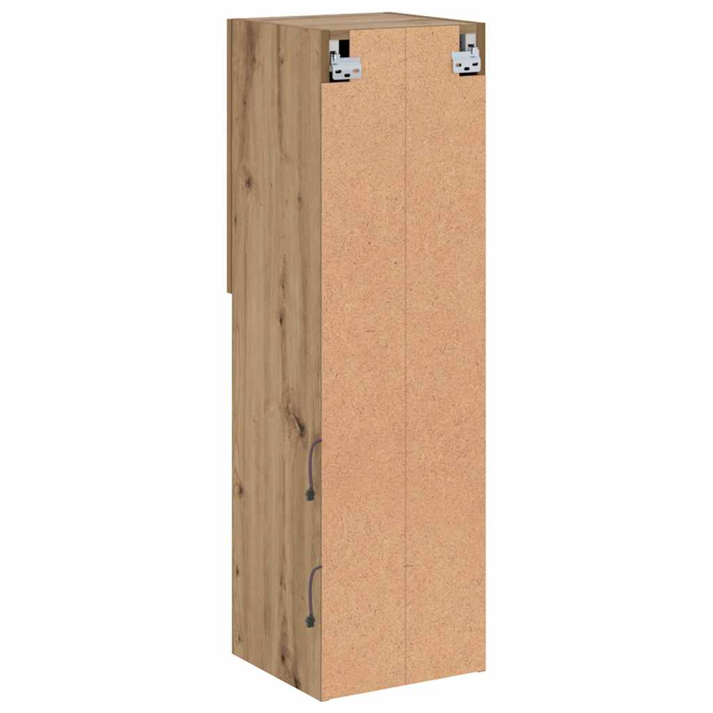 vidaXL TV Cabinets with LED Lights 2 pcs Artisian Oak 30.5x30x102 cm