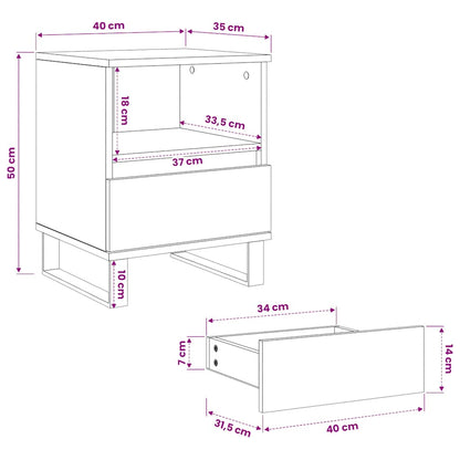 vidaXL Bedside Cabinets 2 pcs Old Wood 40x35x50 cm Engineered Wood