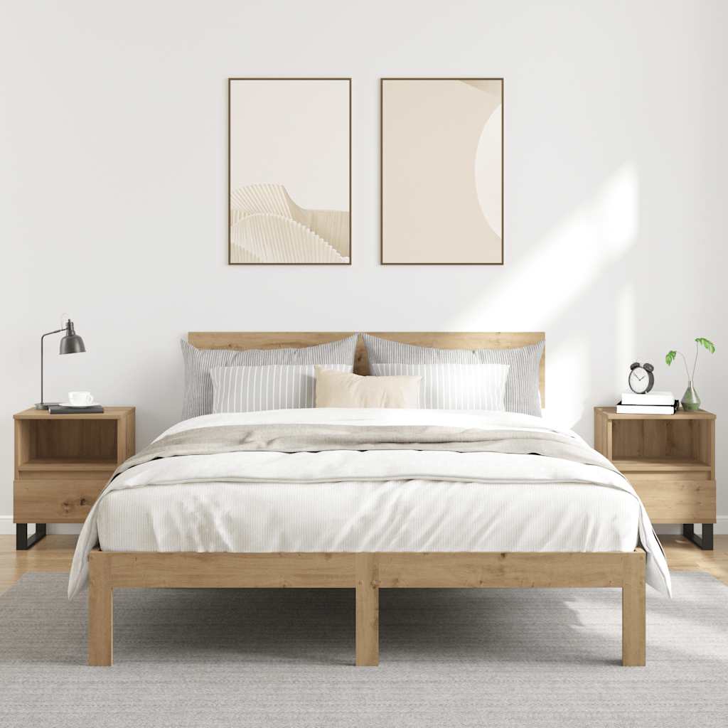 vidaXL Bedside Cabinets 2 pcs Artisan Oak 40x35x50 cm Engineered Wood