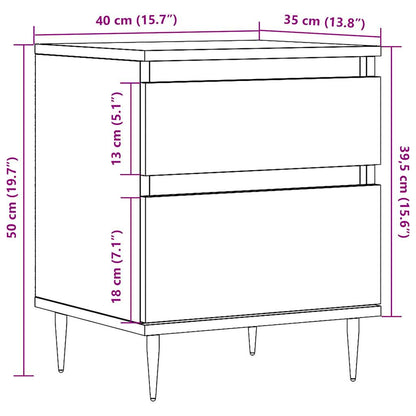 vidaXL Bedside Cabinet Old Wood 40x35x50 cm Engineered Wood