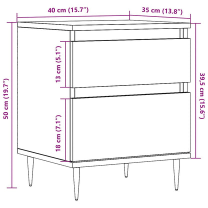vidaXL Bedside Cabinet Artisan Oak 40x35x50 cm Engineered Wood