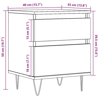 vidaXL Bedside Cabinet Old Wood 40x35x50 cm Engineered Wood