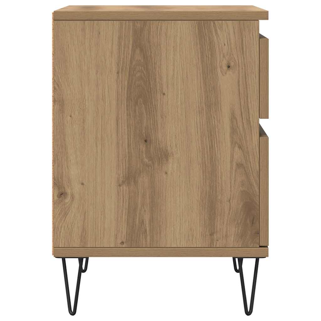 vidaXL Bedside Cabinet Artisan Oak 40x35x50 cm Engineered Wood