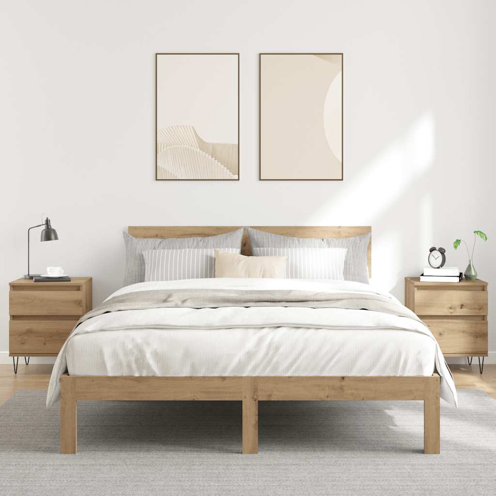 vidaXL Bedside Cabinets 2 pcs Artisan Oak 40x35x50 cm Engineered Wood