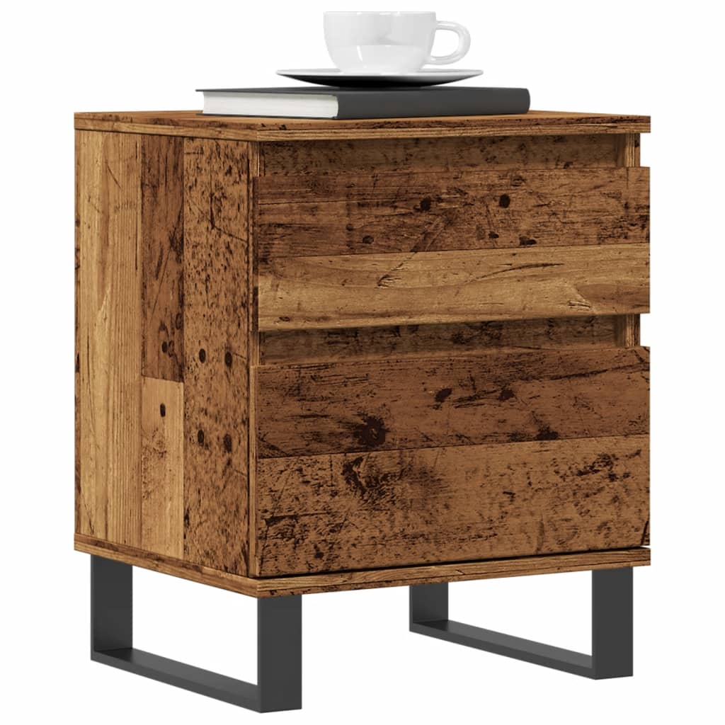 vidaXL Bedside Cabinet Old Wood 40x35x50 cm Engineered Wood