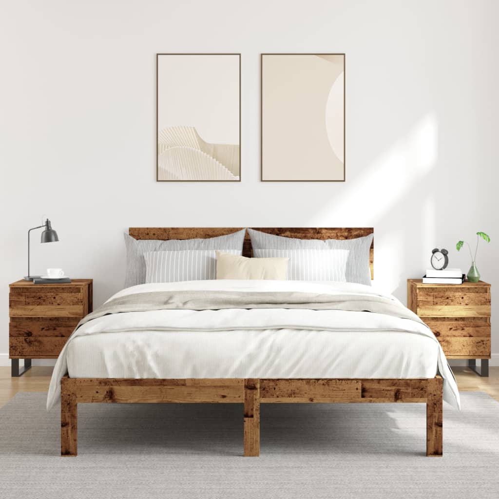 vidaXL Bedside Cabinets 2 pcs Old Wood 40x35x50 cm Engineered Wood