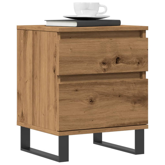 vidaXL Bedside Cabinet Artisan Oak 40x35x50 cm Engineered Wood