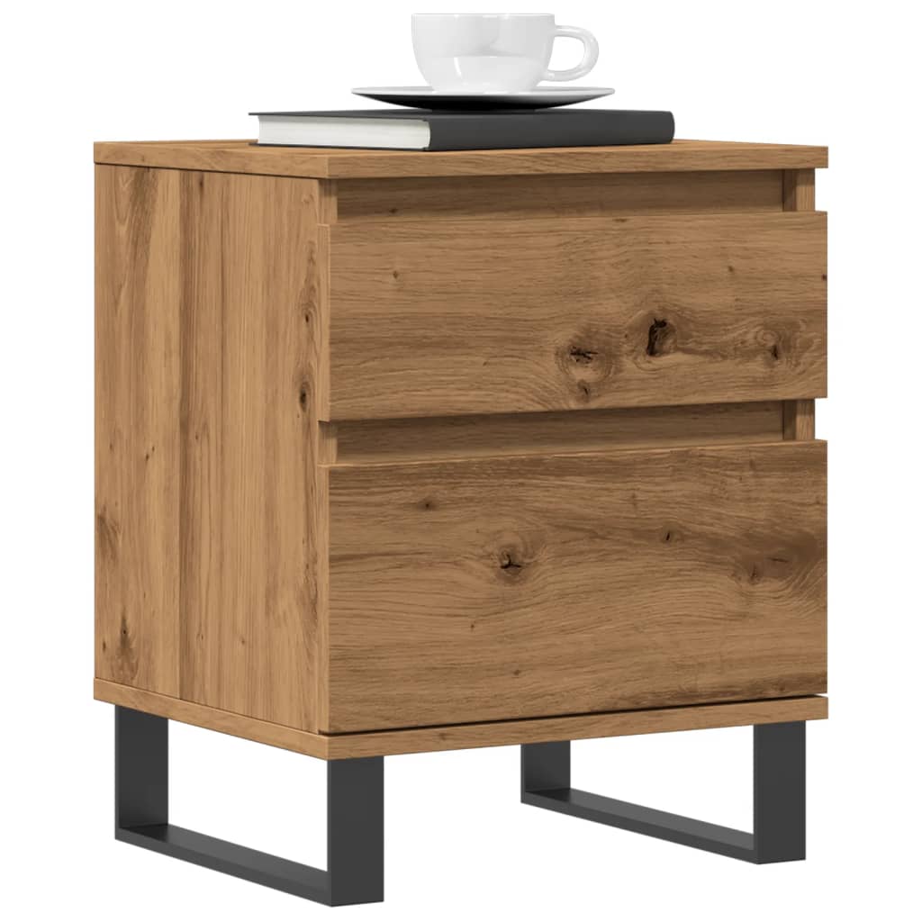 vidaXL Bedside Cabinet Artisan Oak 40x35x50 cm Engineered Wood
