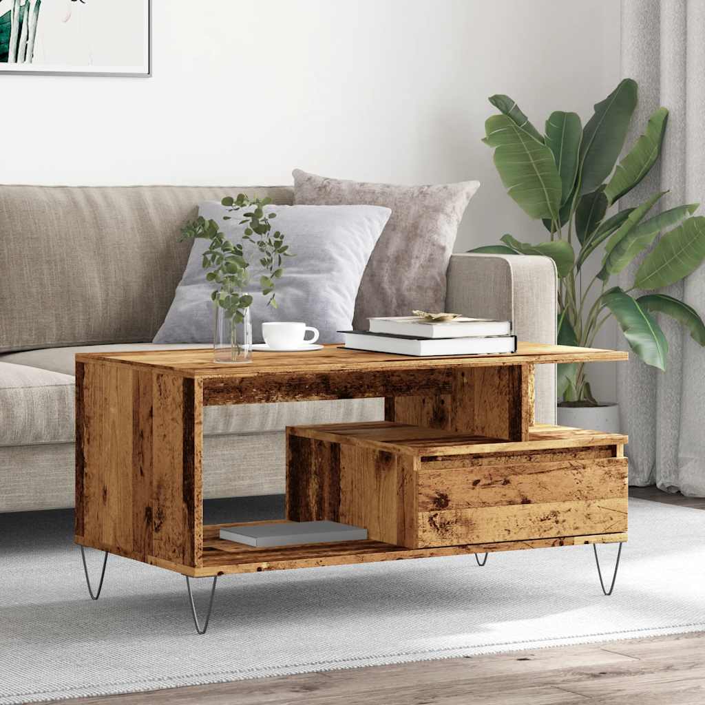 vidaXL Coffee Table Old Wood 90x49x45 cm Engineered Wood