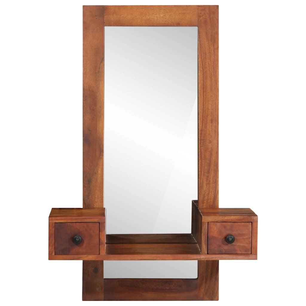 vidaXL Wall Mirror with Drawers 60x33x90 cm Solid Wood Acacia