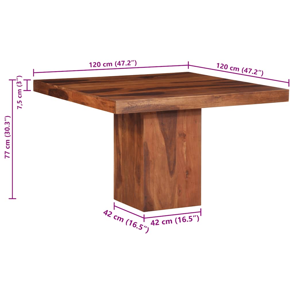 vidaXL Dining Table 120x120x77 cm Solid Wood Acacia