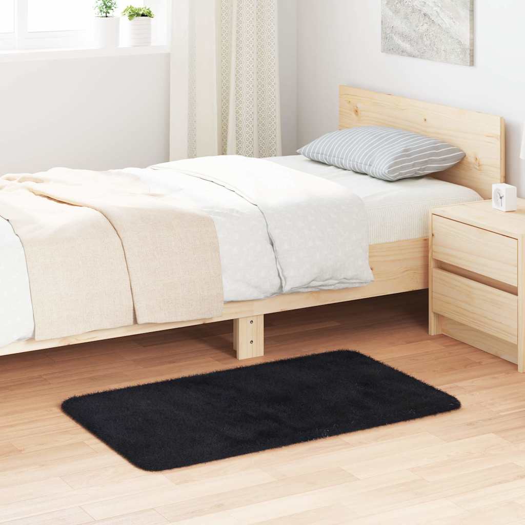 vidaXL Shaggy Rug High Pile NAVARRA Black 60x100 cm Polyester