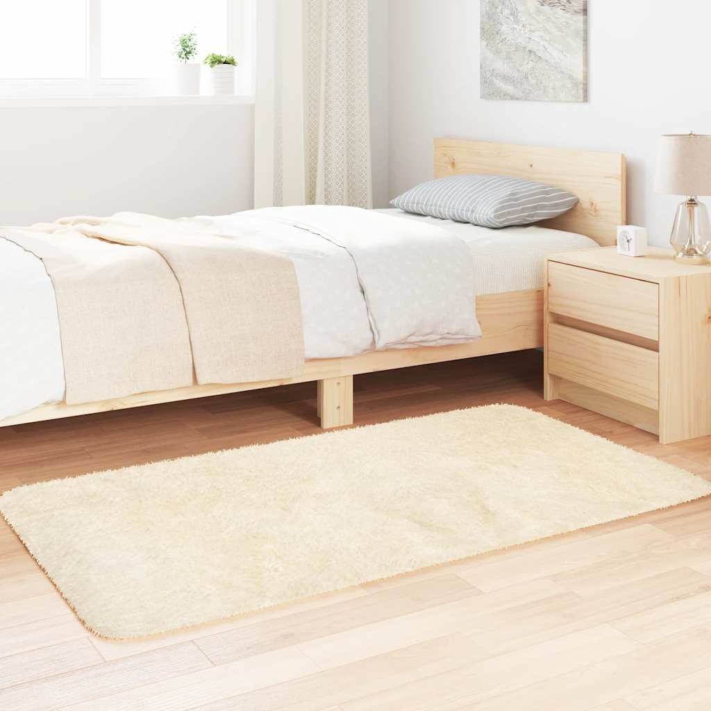 vidaXL Shaggy Rug High Pile NAVARRA Cream 80x150 cm Polyester