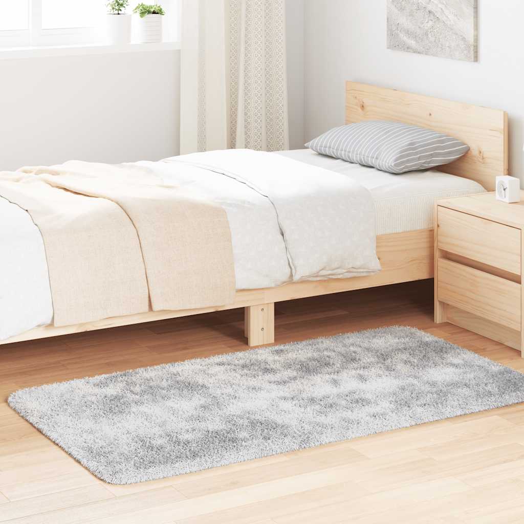 vidaXL Shaggy Rug High Pile NAVARRA Silver Grey 80x150 cm Polyester
