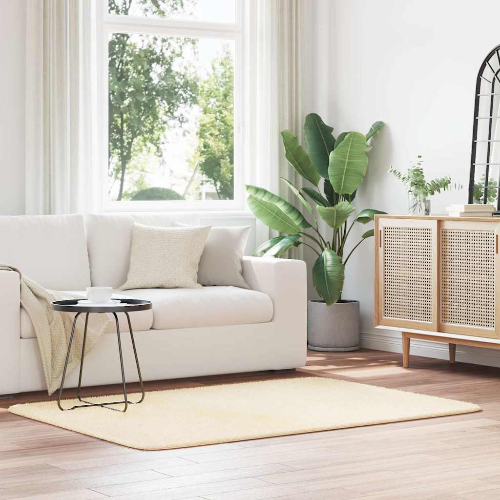 vidaXL Shaggy Rug High Pile NAVARRA Cream 120x170 cm Polyester