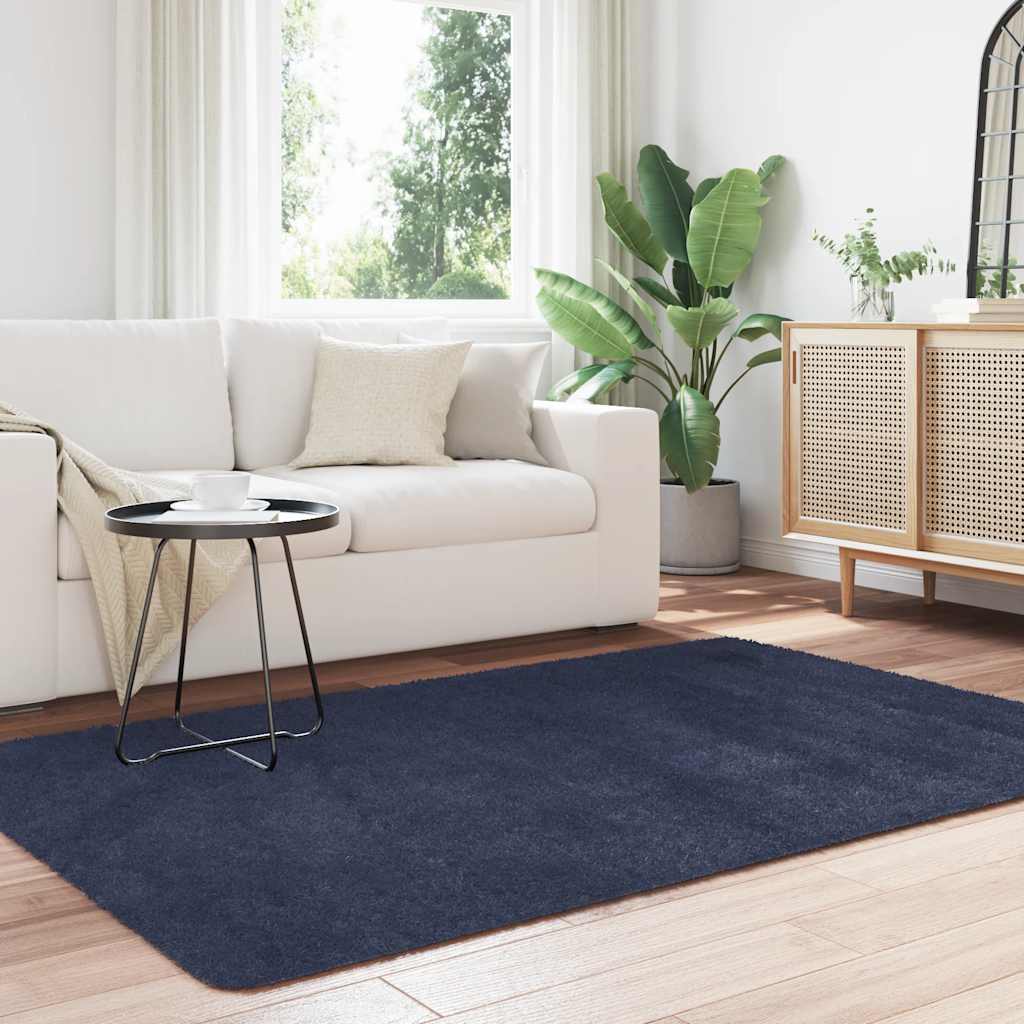 vidaXL Shaggy Rug High Pile NAVARRA Navy 130x200 cm Polyester