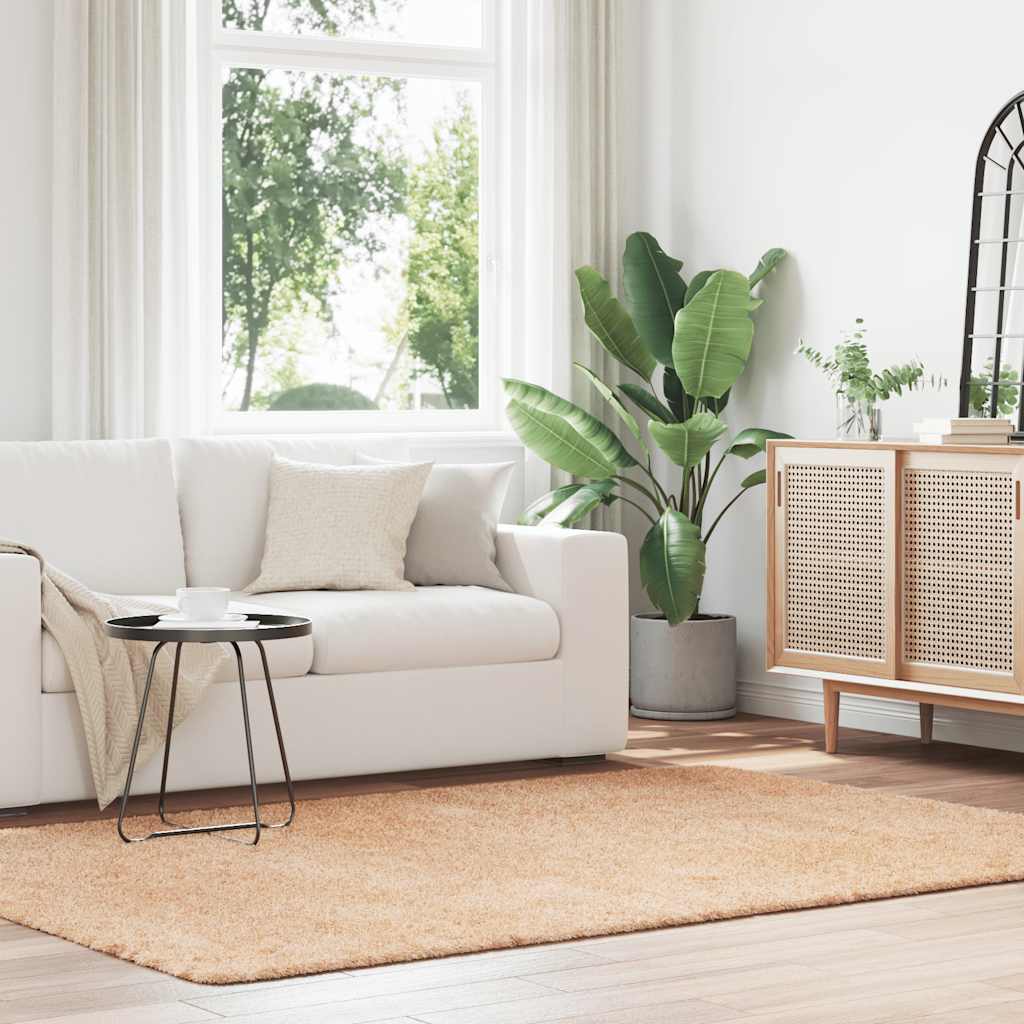 vidaXL Shaggy Rug High Pile NAVARRA Beige 160x230 cm Polyester