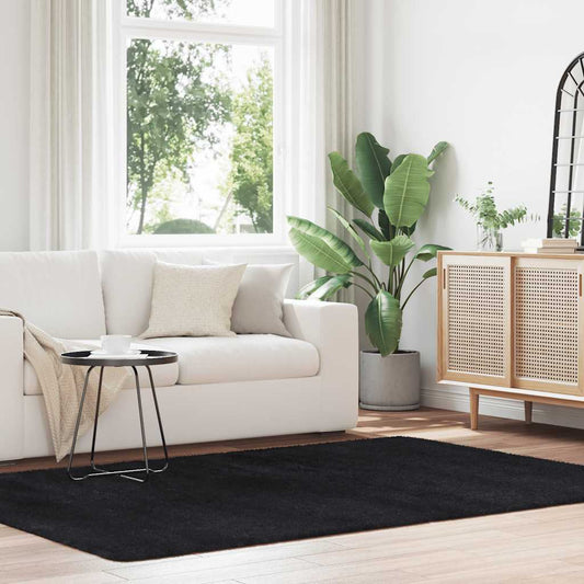 vidaXL Shaggy Rug High Pile NAVARRA Black 160x230 cm Polyester