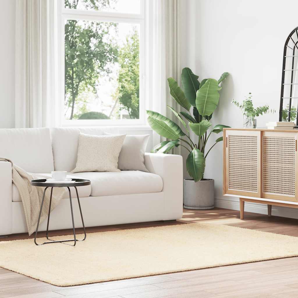 vidaXL Shaggy Rug High Pile NAVARRA Cream 160x230 cm Polyester