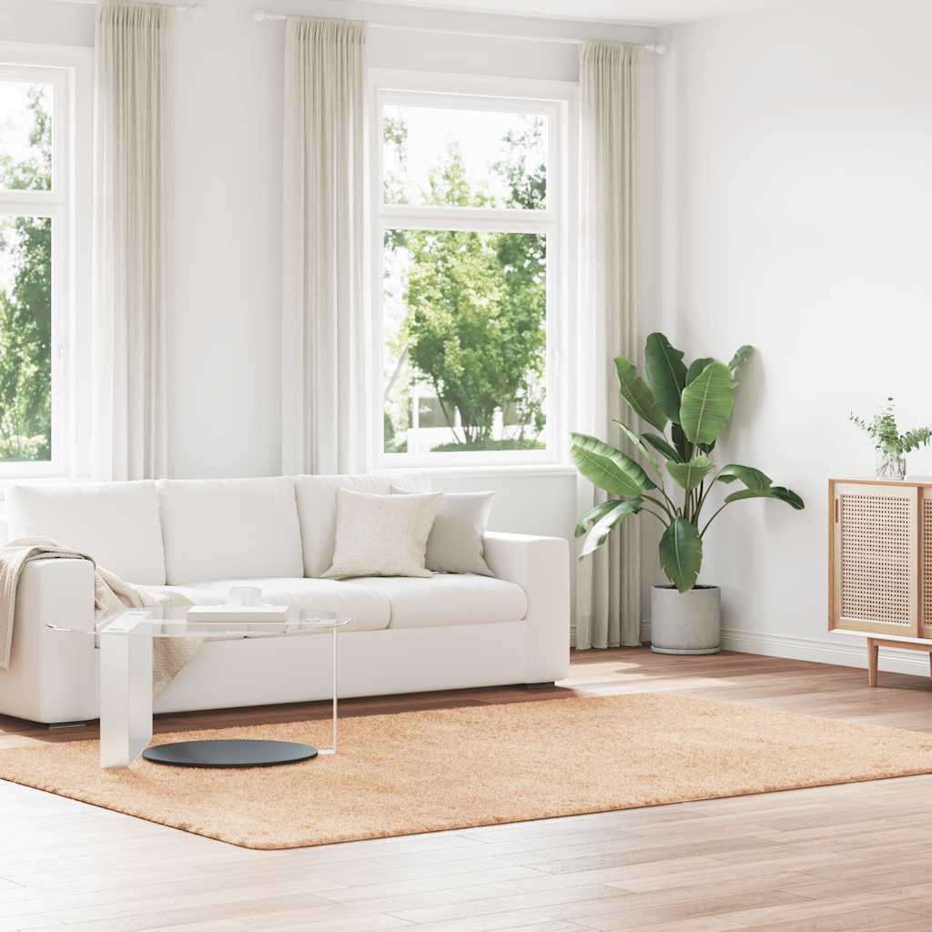 vidaXL Shaggy Rug High Pile NAVARRA Beige 200x290 cm Polyester