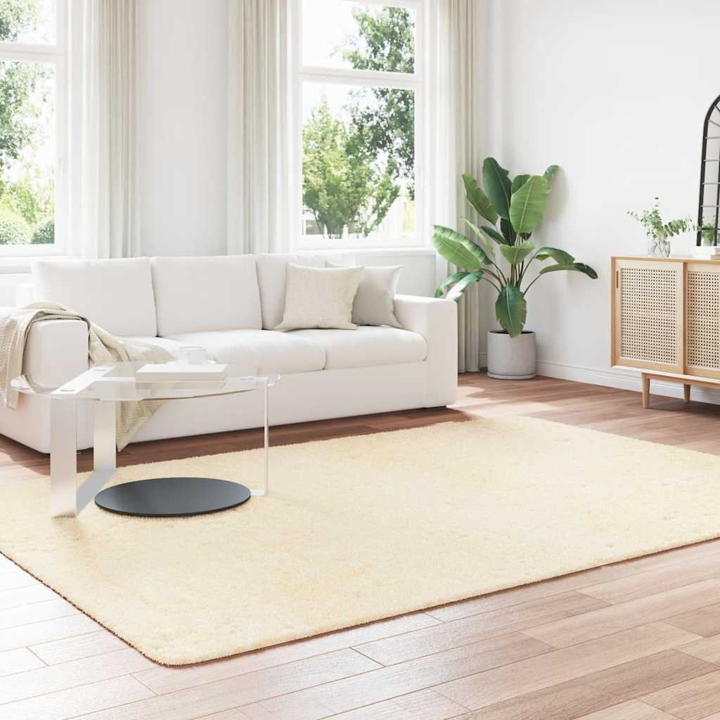vidaXL Shaggy Rug High Pile NAVARRA Cream 200x290 cm Polyester