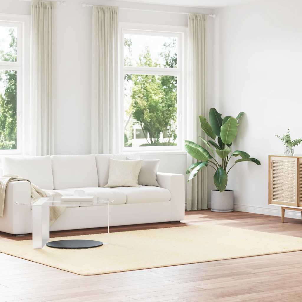 vidaXL Shaggy Rug High Pile NAVARRA Cream 200x290 cm Polyester