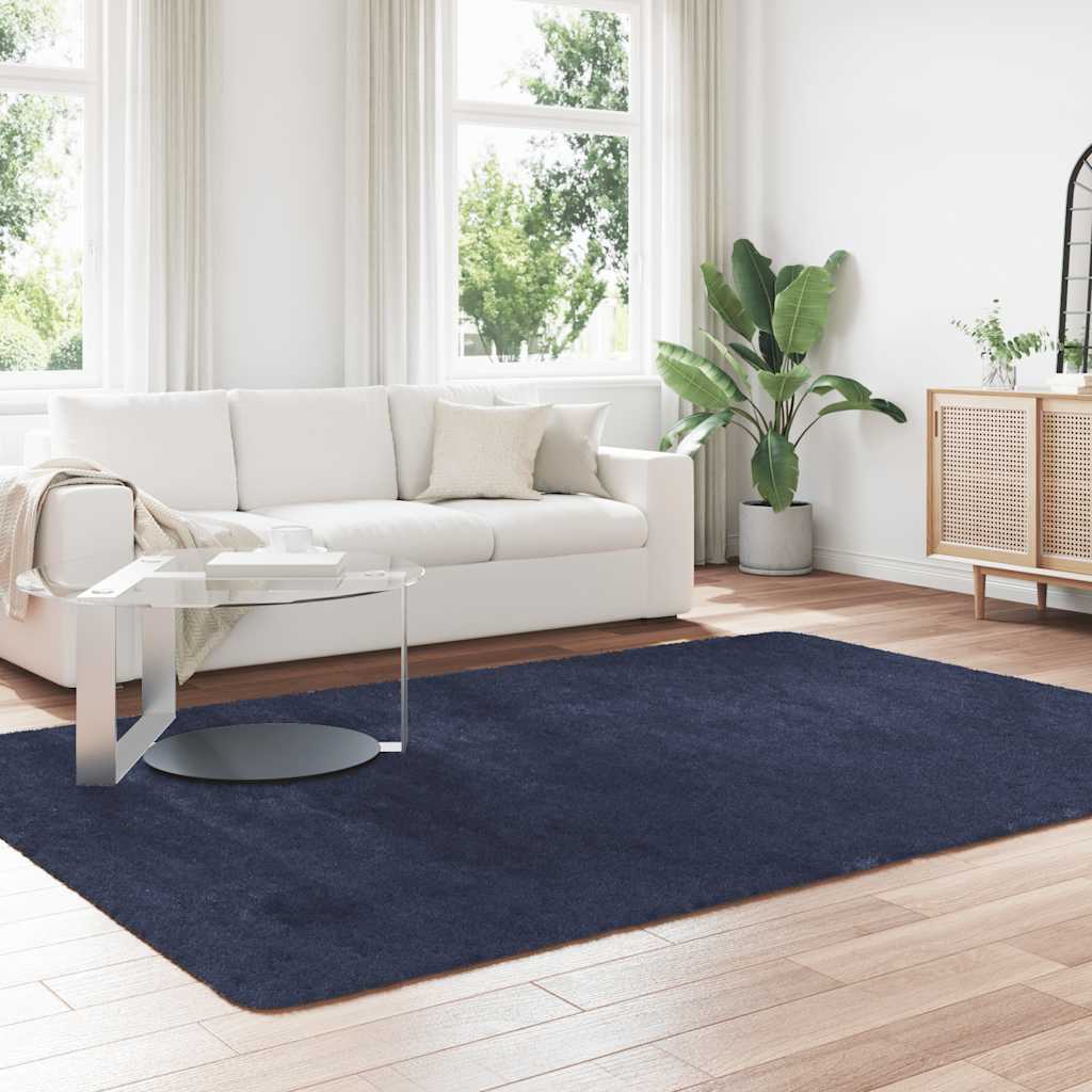 vidaXL Shaggy Rug High Pile NAVARRA Navy 200x290 cm Polyester