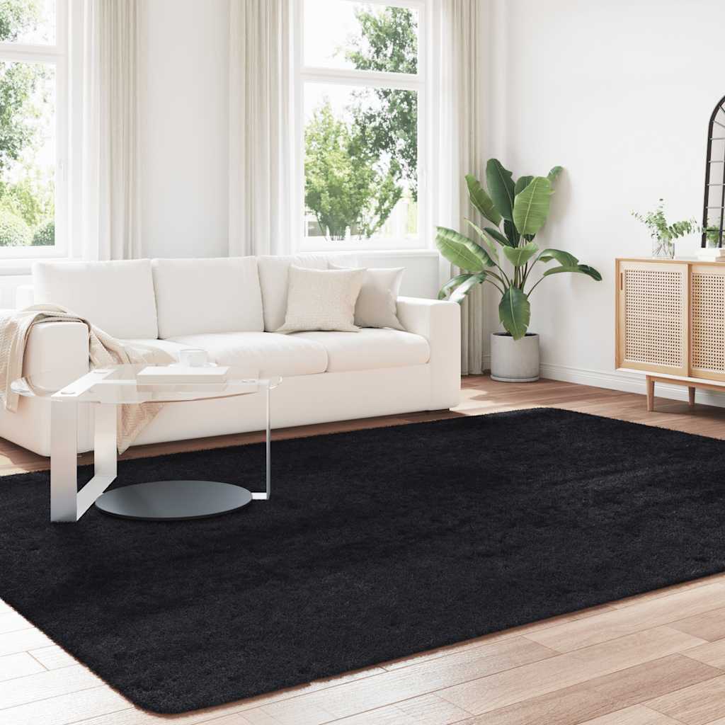 vidaXL Shaggy Rug High Pile NAVARRA Black 240x340 cm Polyester