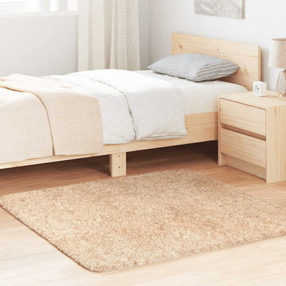 vidaXL Shaggy Rug High Pile NAVARRA Beige 120x120 cm Polyester