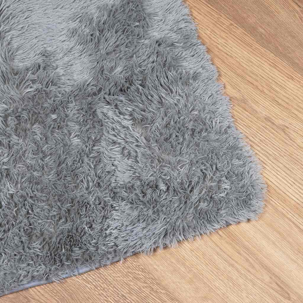 vidaXL Shaggy Rug High Pile NAVARRA Light Grey 120x120 cm Polyester