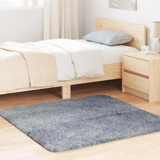vidaXL Shaggy Rug High Pile NAVARRA Light Grey 120x120 cm Polyester