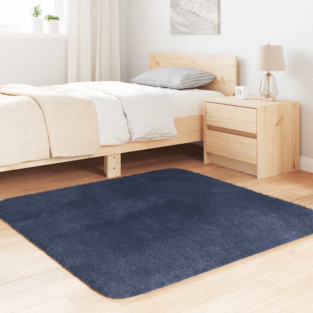 vidaXL Shaggy Rug High Pile NAVARRA Navy 120x120 cm Polyester