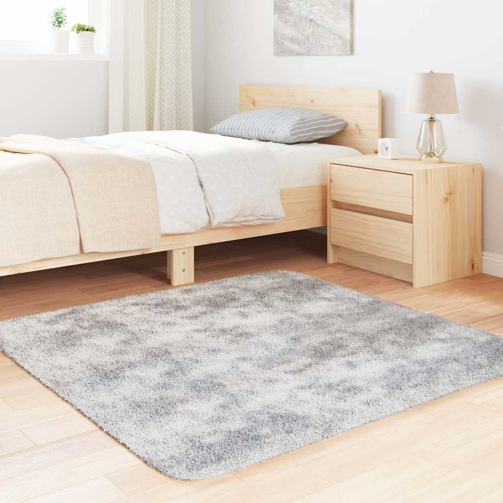 vidaXL Shaggy Rug High Pile NAVARRA Silver Grey 120x120 cm Polyester