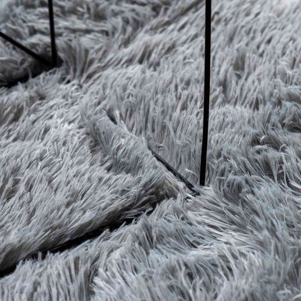 vidaXL Shaggy Rug High Pile NAVARRA Silver Grey 120x120 cm Polyester