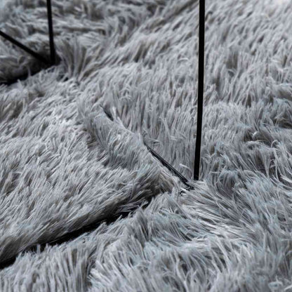 vidaXL Shaggy Rug High Pile NAVARRA Silver Grey 120x120 cm Polyester